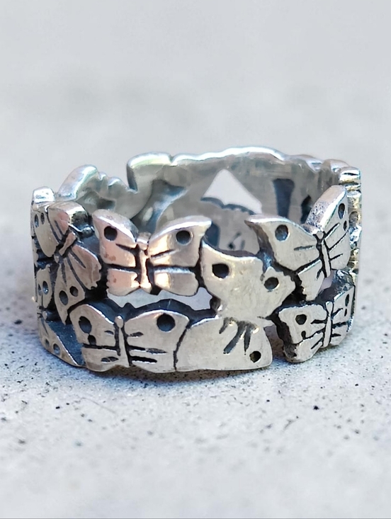 925 Sterling Silver Jewelry - Sterling Silver Butterfly Stack Ring